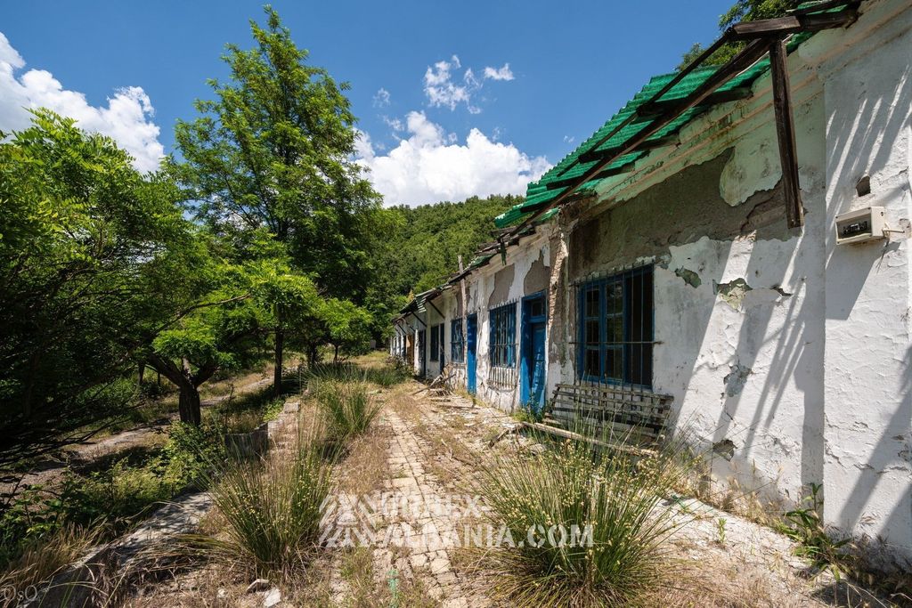 Baraquement de plain-pied sur le domaine du sanatorium reconverti en chambres pour curistes
